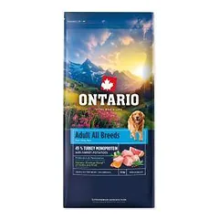 Šunų ėdalas – Ontario suaugusių visų veislių šunims, monoproteinas, kalakutiena ir saldžiosios bulvės, 12 kg