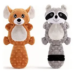 Yiankon Hundespielzeug 2er Set Eichhörnchen und Waschbär