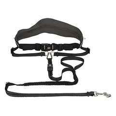Trixie Waist Belt With Leash diržas su pavadėliu bėgimui, juoda, vidutiniams ir dideliems šunims, 75-120 cm, pavadėlis 1.20-1.50 m — 2 nuotrauka