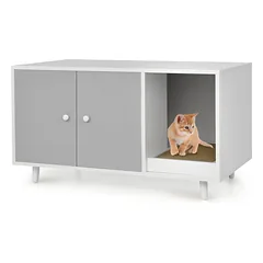 Kačių tualetas 90x50x50cm., pilkos/baltos spalvos — 3 nuotrauka