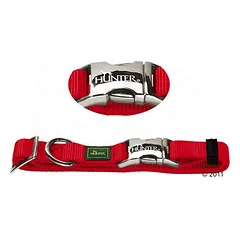 HUNTER antkaklis Vario Basic Alu-Strong, raudonas, Dideliems 26–45 kg — 3 nuotrauka