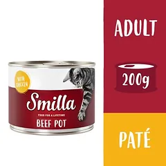 Smilla jautienos indeliai drėgnas maistas katėms 6 x 200 g