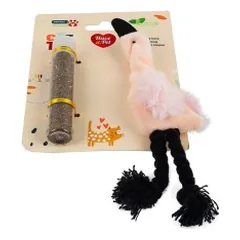 HAP pliušinis flamingas su katžole žaislas katėms, 20 cm — 3 nuotrauka