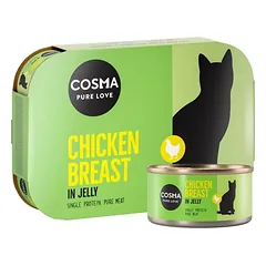Cosma Original drebučiuose, drėgnas maistas katėms, ekonominė pakuotė 24 x 170 g — 3 nuotrauka