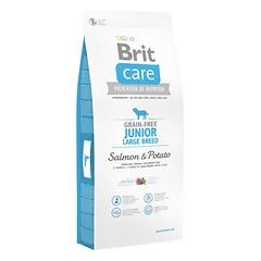 BRIT CARE GRAIN FREE JUNIOR LARGE SALMON & POTATO - 12KG + staigmena jūsų šuniui