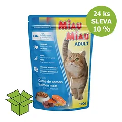 Miau Miau katė lašiša, kišenė 100 g (24 vnt)