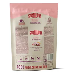 CARNILOVE TRUE FRESH Cat Dry Turkey Adult Cat Sterilised sausas pašaras katėms 400 g
