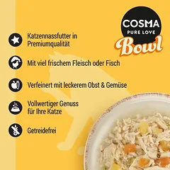 Cosma Bowl drėgnas maistas katėms, ekonominė pakuotė 12 x 80 g — 2 nuotrauka