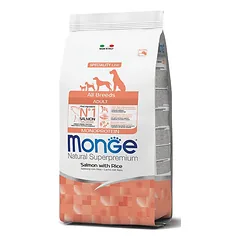 Monge Natural Superpremium All Breeds Adult Salmon & Rice sausas maistas šunims
