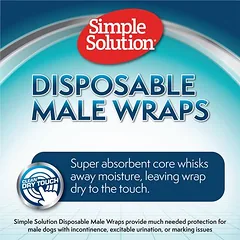 Simple Solution vienkartinės sauskelnės šunims patinams, Vidutiniams 11–25 kg — 5 nuotrauka
