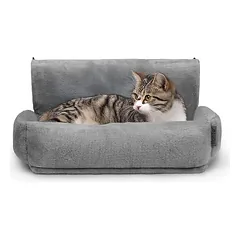 lionto Katzen-Heizkörperliege aus Plüsch zum Einhängen an den Heizkörper