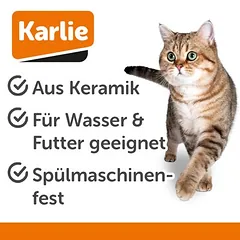Karlie keraminis dubenėlis katėms, pilkas, 200 ml, Ø 12 cm — 2 nuotrauka