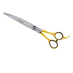 Geib Crab Curved Scissors Level 1 - curved scissors for animal grooming with a single-sided micro-grind.