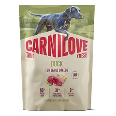 CARNILOVE True Fresh Dog Duck Adult Large Breeds 1,5 kg sausa maistas su šviežia antis suaugusiems didelių veislių šunims