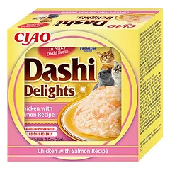 CIAO Dashi delight plėšyta lašiša šilkiniame sultinyje, 70 g. — 3 nuotrauka