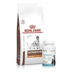 ROYAL CANIN Gastro Intestinal Low Fat LF22 12kg + LAB-V Synbiotic Vet - virškinamojo trakto sveikata ir žarnyno mikroflora šunims ir katėms 45 kapsulės