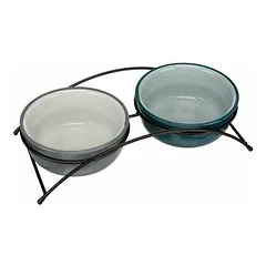 Trixie Bowl Set Ceramic / Metal 2 x 0,6 L, Ø 15 cm, 32 x 9 x 16 cm