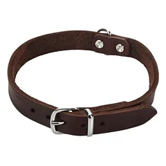 Beeztees antkaklis šunims iš odos, rudas, Reguliavimas: 23 - 28 cm — 3 nuotrauka