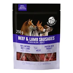 PetRepublic jautienos ir ėrienos dešrelių skanėstas šunims 250g