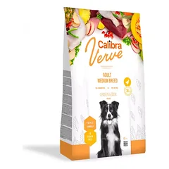 CALIBRA Dog Verve GF begrūdis sausas maistas suaugusiems vidutinių veislių šunims su vištiena ir antiena 2 kg