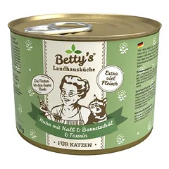 Betty's Landhausküche vištiena su veršiena ir agurklių aliejumi, drėgnas maistas katėms, Vištiena ir veršiena 6 x 400 g — 2 nuotrauka