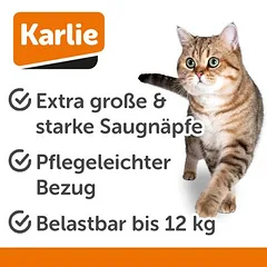Karlie langų gultas katėms, juodas, L 51,5 x B 31 x H 2,5 cm — 3 nuotrauka