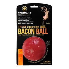 Starmark Treat Dispensing Bacon Ball, žaislas šunims, Dydis L: Ø 10 cm — 2 nuotrauka