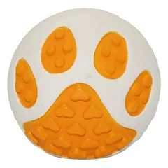 Šuns žaislas, kamuoliukas su letenėle, lateksas, lateksas, baltas/oranžinis, 6,35 cm — 2 nuotrauka