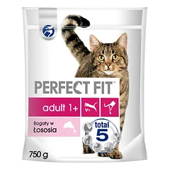 PERFECT FIT (Adult 1+) 750g Lašišos turtingas sausas ėdalas suaugusioms katėms