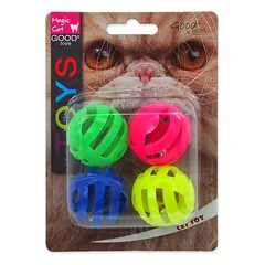 Magic Cat slotted ball with sound 3,75cm 4pcs žaislas katėms