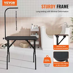 Naminių gyvūnėlių priežiūros stotis su spaustuku, 808x460 mm, sulankstoma, vidutiniams ir mažiems šunims — 2 nuotrauka