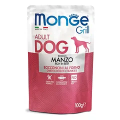 Monge Grill Adult Chunkies Beef paštetas šunims