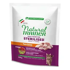 NATURAL TRAINER Cat Adult Sterilised TURKEY su kalakutiena 0.3kg