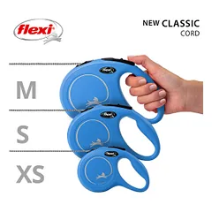 Flexi New Classic Cord virvinis, mėlynas pavadėlis šunims, S, 5 m — 4 nuotrauka