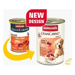 Animonda GranCarno Dog Junior su jautiena ir vištiena, drėgnas maistas šunims 400 g — 2 nuotrauka