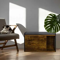 Spintelė kraiko dėžutei Relaxdays, 1 uždaras ir 1 atviras skyrius, 75 × 45,5 × 43 cm — 2 nuotrauka