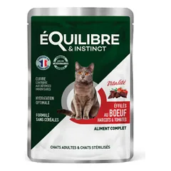 Equilibre Ster Boueuf drėgnas maistas sterilizuotoms katėms su jautiena, 85 g