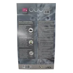 Magic Cat Litter Bentonite Ultra White With Carbon aglomeruojantis kraikas kačių tualetui su aktyvuota anglim, 10 l — 4 nuotrauka