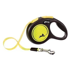 FLEXI pavadėlis New Neon yellow M - 5m iki 25kg - juosta