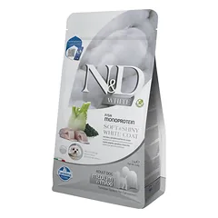 Sausas pašaras šunims FARMINA N&D WHITE DOG Dry Sea Bass Spirulina&Fennel ADULT MED&MAX 2kg