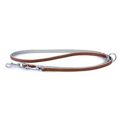 Das Lederband Hunde Führleine Amsterdam Brandy/Grey