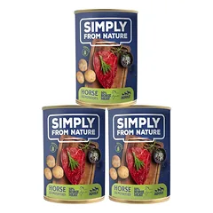 SIMPLY FROM NATURE Šlapias šunų maistas Arkliena su bulvėmis  3 x 400 g