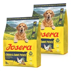 JOSERA Adult Chicken and Sweet Potato 2x900g be grūdų pašaras aktyviems šunims