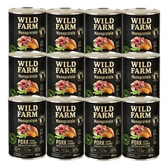 Wild Farm Monoprotein Pork 12x400g hipoalerginis maistas šunims