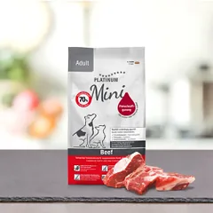 Platinum Adult Mini sausas šunų maistas su jautiena, 900 g — 2 nuotrauka