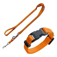 HUNTER rinkinys: antkaklis London + pavadėlis London, oranžinės spalvos, Vario Basic dydis S + pavadėlis 200 cm, 10 mm — 5 nuotrauka