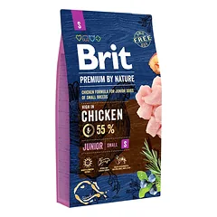 Brit Premium By Nature Junior S sausas maistas šunims 1kg.