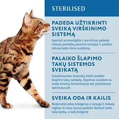 OPTIMEAL™ Sausas pašaras sterilizuotoms katėms su lašiša, 4 kg — 2 nuotrauka