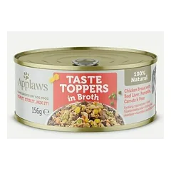 Applaws Dog Taste Toppers sultinyje su vištienos krūtinėle, jautienos kepenimis, moliūgu, morkomis ir žirneliais, drėgnas maistas šunims 156 g