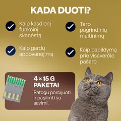 Digestive suaugusių kačių kreminiai funkciniai skanėstai su vištiena ir lašiša, 4x15 g — 5 nuotrauka
